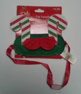 Candy Cane Pet Headband New Christmas holiday Clothing green dog cat Costume - Picture 1 of 4