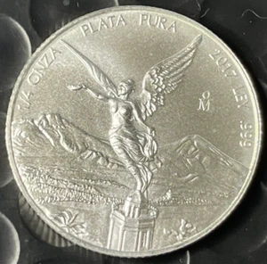 2017-MO Mexico Libertad 1/4 Onza .999 Fine Silver Coin - Uncirculated BU Clean!! - Picture 1 of 3