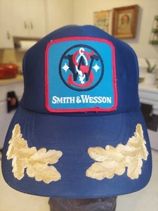 Vintage Smith & Wesson Patch Hat Snapback Mesh Trucker Gold Leaf Scrambled Eggs - Picture 1 of 10