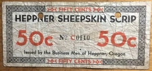 HEPPNER 50¢ PELLE DI PECORA (CARTA) PROBLEMA SCRIP con radar GR8 SERIE 0110 CIRCOLATO - Foto 1 di 3