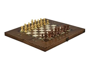 Wooden Helena Chess & Backgammon Set "Rural Walnut" With Sheesham Classic Staunt - Picture 1 of 8