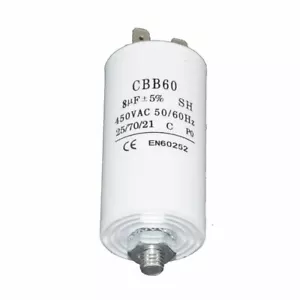 UNIVERSAL MOTOR CAPACITOR 8UF Fits many TUMBLE DRYERS - Picture 1 of 1