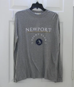 T-shirt manica lunga C&C California Newport Yacht Club grigia taglia small nuova con etichetta - Foto 1 di 4