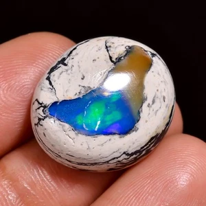 (MISURA 16X18X06 MM) 12,05 carati. PIETRA PREZIOSA CABOCHON OVALE OPALE DA FUOCO MESSICANO NATURALE - Foto 1 di 7