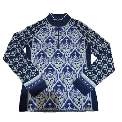 Suéter Title Nine Mujer Lana 1/4 Cuarto Cremallera Talla XS Senderismo Exterior Capa Base Foto 1 de 4