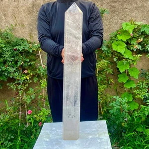 Obelisco de cristal blanco natural grande de 19,5 lb columna de energía de cristal Reiki curación - Imagen 1 de 18