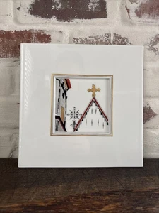 Unique MEISSEN Wall Plaque Signed Religious Church Gold Cross Marked Side-RARE - Picture 1 of 10