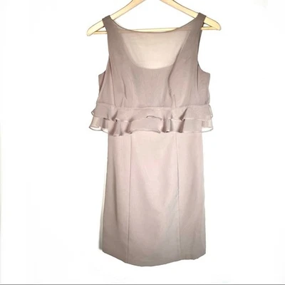 Alfred Angelo tan chiffon knee length formal cocktail sheath dress size 4 - Image 1 of 4