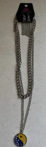 Paparazzi Night And Day~Yellow & Blue Sun Moon Stars Silverlayered Necklace - Picture 1 of 4