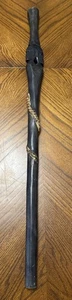 Interesting Wooden Walking Stick / Cane - Wrapped Snake Carved Faces Appx 36.5” - Picture 1 of 20