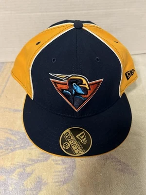 Chapéu ajustável Golden State Warriors New Era 59FIFTY 8 1/8 azul marinho/ouro 100% lã EUA - Imagem 1 de 4