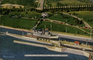 Seattle,WA Cutter Going Through Government Locks 50s Ship King County Washington - Picture 1 of 2