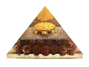 Rudraksha Pyramid With Turtle-Orgone Pyramid For Positive Energy,Vastu,Reiki - Picture 1 of 5