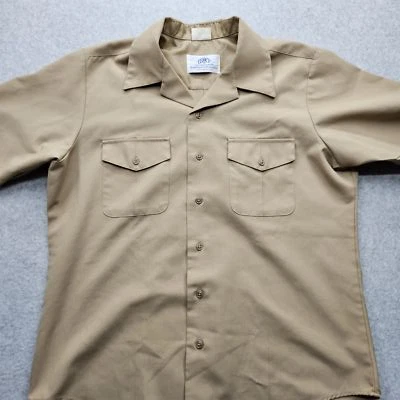 Camisa DSCP Quarterdeck Collection Para Hombre Grande Caqui Marrón Abotonada Foto 1 de 4