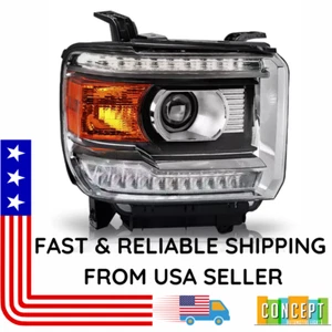 Faro derecho con LED DRL para GMC Sierra 1500 2014-2015, 2500/3500 HD 2015-2019 - Imagen 1 de 13