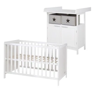 Roba Zimmerset mit Wickelkommode Hamburg & Beistellbett Lattenrost 60x120cm TOP - Bild 1 von 12