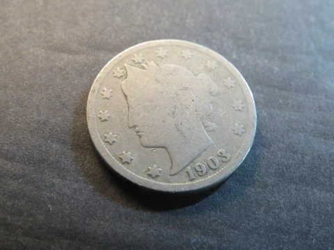 1903 Liberty V Nickel -Free Shipping - Actual Coin pictured - H1 Cover