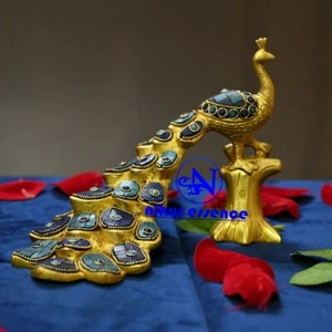 "Figura de metal decorativa de pared decorativa de pavo real de latón 6,5" - Imagen 1 de 3