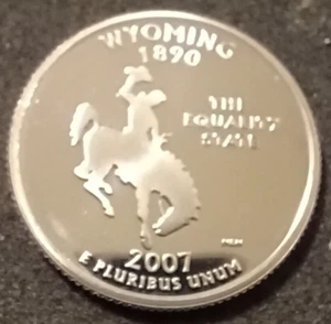 2007-S 25C Proof Wyoming Statehood Clad Quarter - Picture 1 of 2