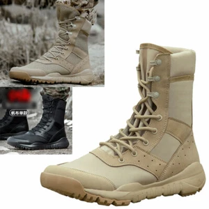 Mens Desert Boots Army Hiking Combat Military Tactical Boots Lightweight Shoes - Picture 1 of 15