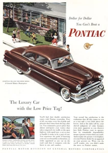 1954 Pontiac: Luxury Car with the Low Price Tag Vintage Print Ad - Picture 1 of 1