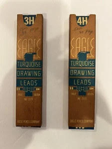 DE COLECCIÓN 1936' EAGLE PENCIL CO. CABLES DE DIBUJO TURQUESA 2 CAJAS-3H Y 4H-RARO - Imagen 1 de 6