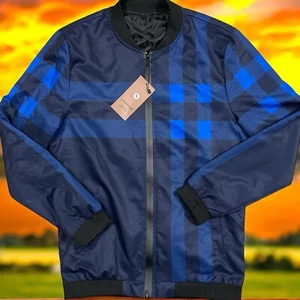 LOGEEYAR Men's Bomber Jacket Casual Small Slim Fit Printed Outerwear Coat NWT - Picture 1 of 8