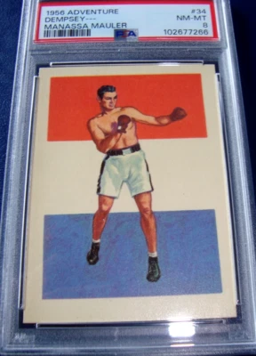 1956 ADVENTURE #34  JACK DEMPSEY  PSA 8  NM-MINT  Boxing (266) blue bottom - Image 1 of 4