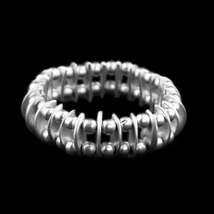 Edles Ethno Boho Orientalischer Style Armband mit Gummizug Silber Metall B197 - Picture 1 of 10