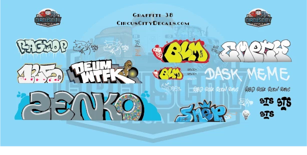 Railroad Graffiti HO Scale Decal Set - Image 1 of 1