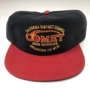 Vintage 1990er Jahre California District Council Komet Iron Workers Trucker Mütze Druckknopf - Bild 1 von 4