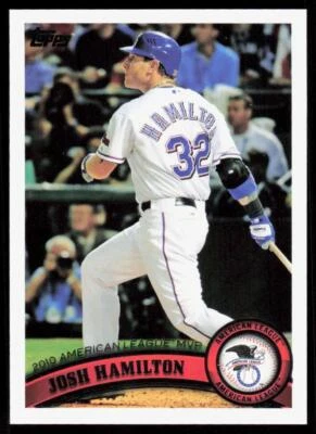 2011 Topps 29 Josh Hamilton Texas Rangers - Image 1 of 2