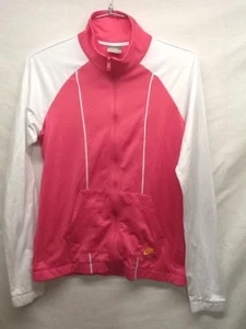 Nike Sportswear Women Athletic Jacket Full Zip Size M (8-10) Pink White - Picture 1 of 4