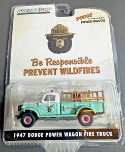 Greenlight 1:64 Smokey Bear - 1947 Dodge Power Wagon Fire Truck New in Package - Picture 1 of 5