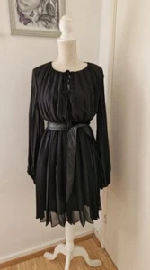 Gdg Actüel Mini Abito Donna Nero con Cintura Cambio Taglia M - Foto 1 di 7