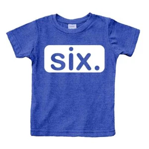 Boys' 6th Birthday Shirt Charcoal Blue 7 Years - Picture 1 of 6