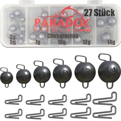 Paradox Fishing Cheburashka Blei Set 27 Stück 3g/5g/7g/10g/12g/14g Dropshot Blei - Bild 1 von 4