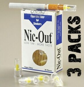 3 Packs Nic-Out Cigarette Filters - removes tar ~ as seen on tv