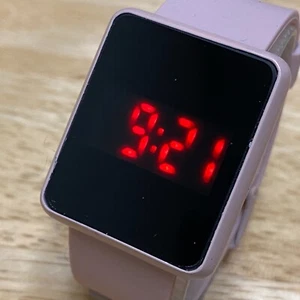 Accutime Pink Modern Rectangle Touch Red LED Digital Quartz Watch~New Battery - Picture 1 of 5