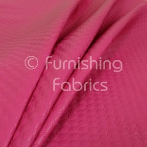 Quilted Textured Soft Vinyl Pattern Faux Leather Upholstery Fabric Pink Colour - Picture 1 of 5