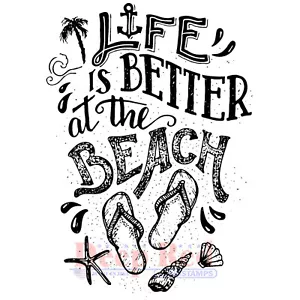 Deep Red Stamps Life at the Beach Rubber Cling Stamp - Picture 1 of 6