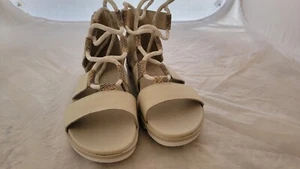 Sorel, cream leather gladiator sandals 9.5 leather, new - Picture 1 of 8