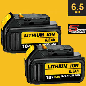 2X Genuine FOR DeWalt DCB184 18V XR Li-Ion 6.5Ah Power Battery Pack LED Indicat