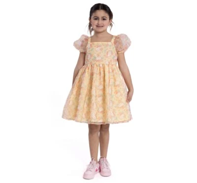 Vestido Hello Kitty Niñas Estampado Manga Abullonada, Talla S 6-6X Foto 1 de 4