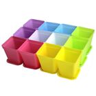 12Pcs Square Plastic Plant Pots With Trays Vibrant Colors Long Lasting