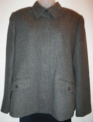 Ciervo Blanco Mujer Talla 14 Gris Carbón 100% Lana Cremallera Completa Chaqueta  Foto 1 de 4