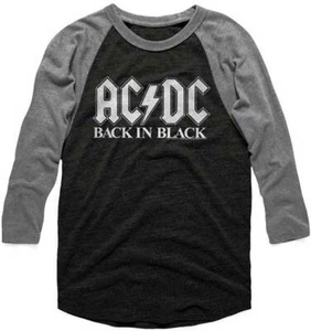 ACDC Back In Black Men's Raglan T Shirt Official Music Merch - Picture 1 of 5