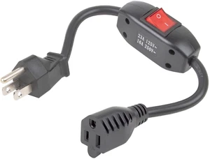 Inline On/Off Switch Extension Cord, 3-Prong Household Switchable Power Cord, He - Picture 1 of 12