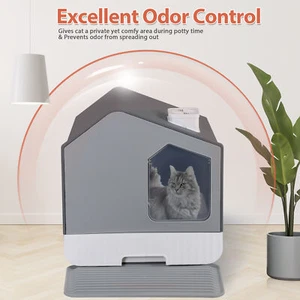 Enclosed Cat Litter Box with Mat and Litter Scoop Odorless Anti-Splashing XL - Picture 1 of 24