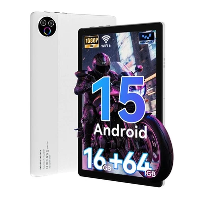 Tabletas Android 15 2025 10,1 pulgadas pantalla táctil HD ocho núcleos 16 GB + 64 GB cámara doble Foto 1 de 4